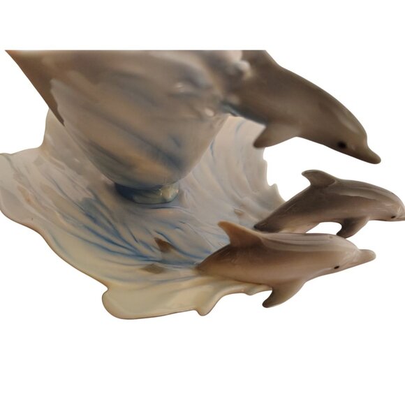 Franz Dolphin Teacup & Saucer Set, Riding Ocean Waves Porcelain Hand Painted - Picture 3 of 9